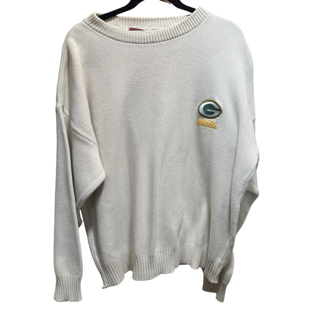 Vintage Pro Elite Green Bay Packers Cream Knit Sweater | Men’s XL | Made in USA
